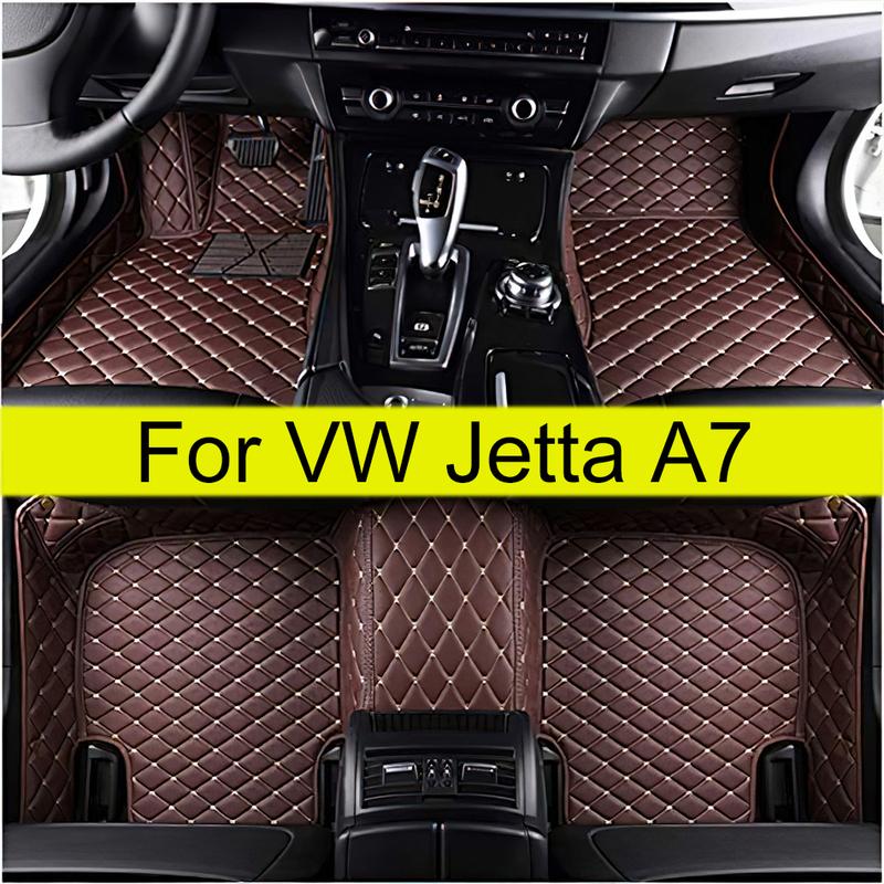 Leather Car Floor Mats For VW Volkswagen Jetta A7 Leather Car Matt Interior Parts Car Accessories