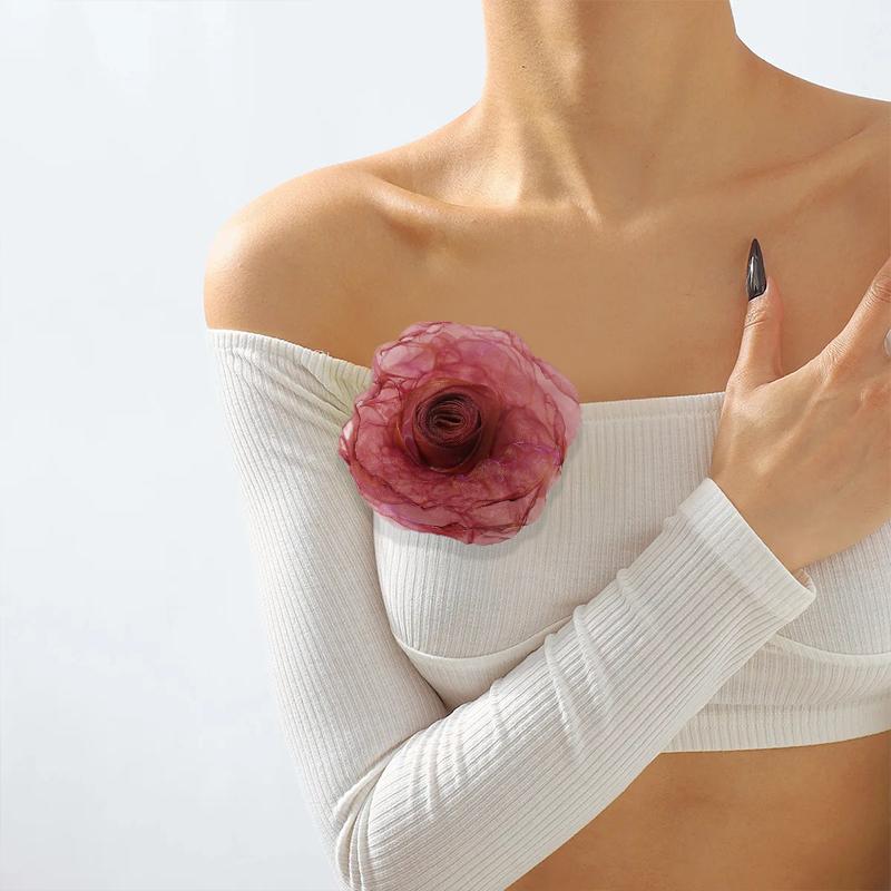 Искусственный цветок из шифоновой ткани ручной работы для свадебного платья, украшения шляп, своими руками, марля, обожженный край, роза, шитье, аппликация