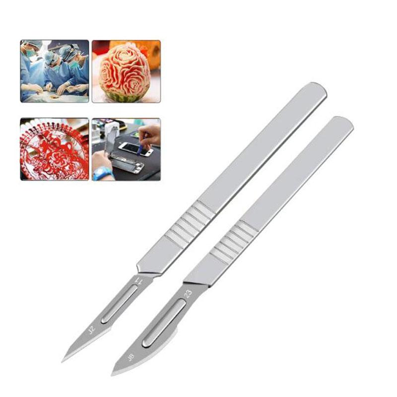 Нескользящий металлический скальпель-нож, лезвия хирургического скальпеля из углеродистой стали, ручка скальпеля, режущий инструмент для самостоятельного ремонта, хирургический нож для животных