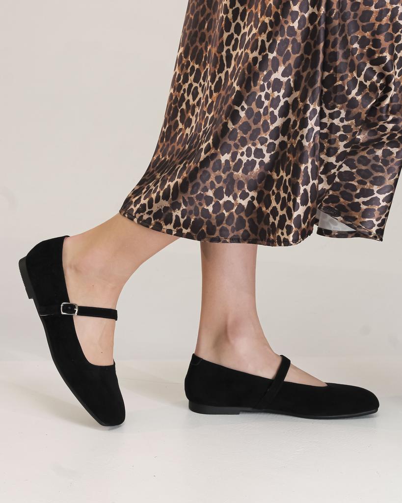 Балетки с пряжкой Berkonty 958052 36 черные замша