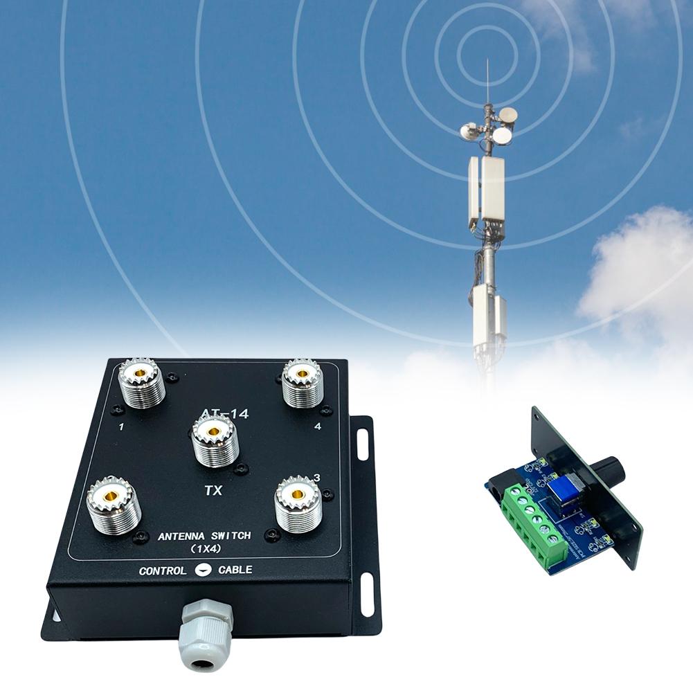 4-Way Coax Remote Antenna Switch Antenna Switch 1.8-60MHz Antenna Signal Switch Antenna Splitter Switch for Convenient Switching