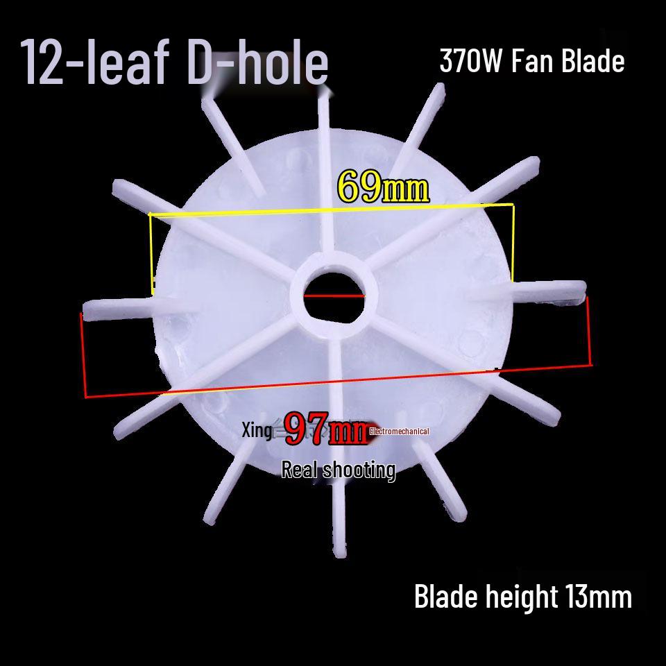 Single-Phase Motor Fan Plastic Water Pump Hoist with D and AOL Hole, 15/18/20/22 Round Hole Options, Cooling Fan Blade
