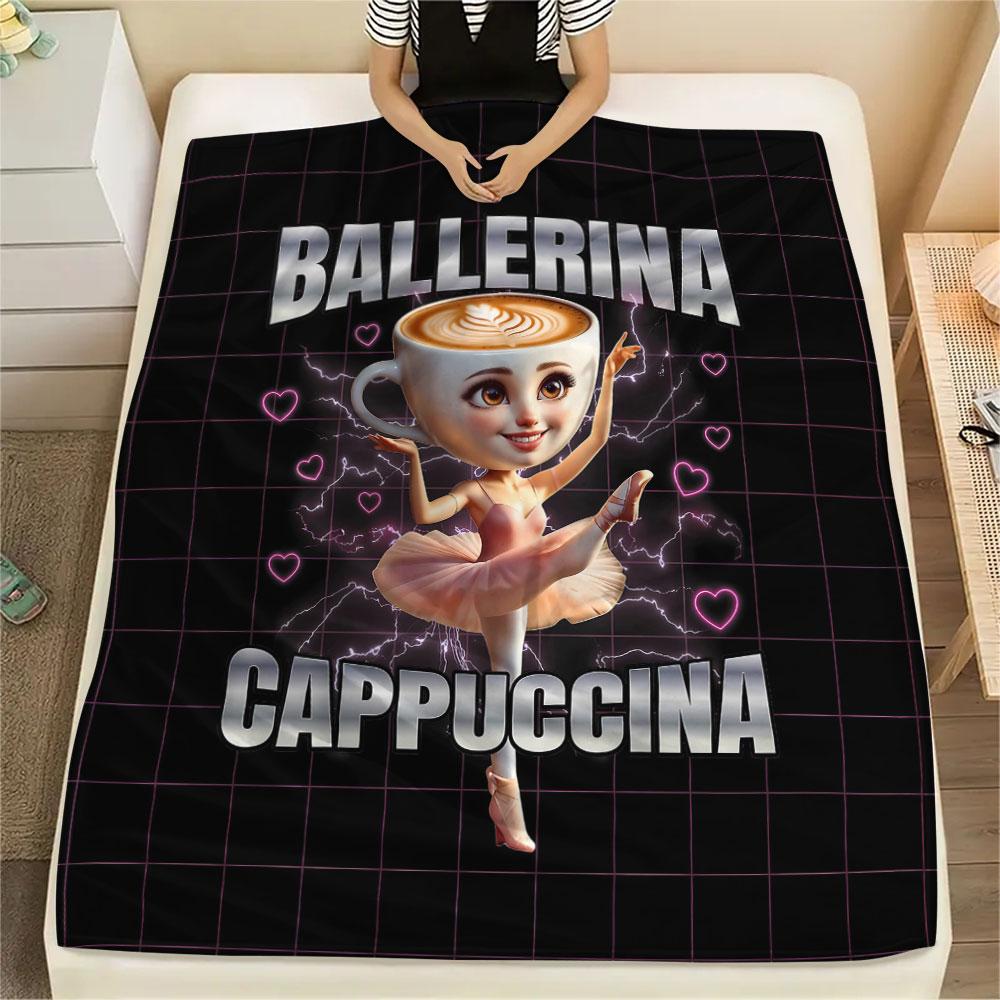 1PC Ballerina Patterned Flannel Blanket Suitable For All Seasons for Home Decor Warmth and Comfort Gifts Holiday Present