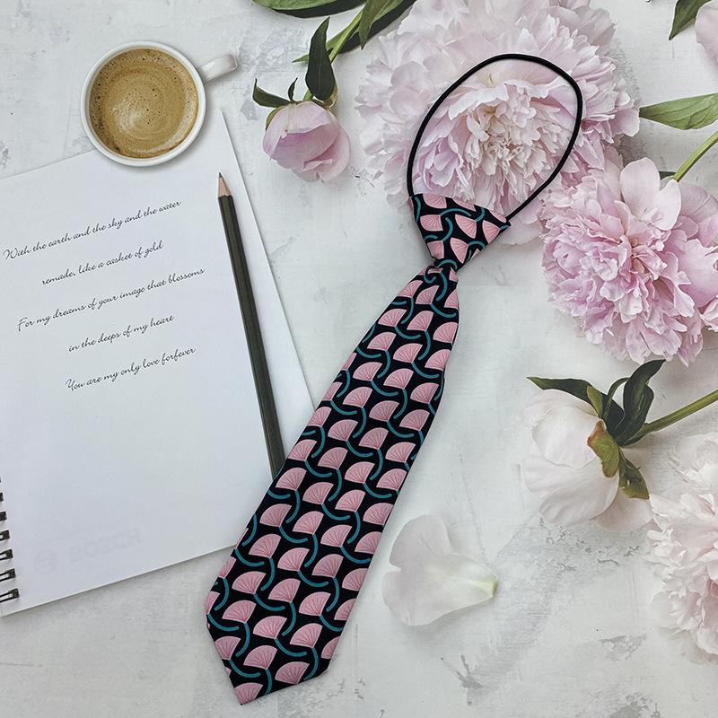Homemade Small Tie Ins Short Cartoon Floral Printing Retro Chiffon Cute Personality Free Jk Women'S Tie Factory