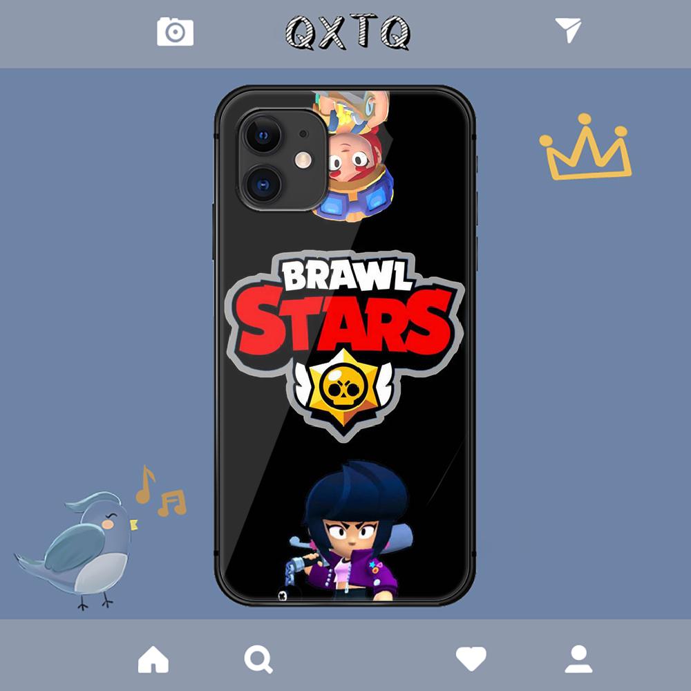 Мультяшный игровой чехол Brawl Stars для iPhone Samsung Galaxy Redmi Note S 17 16 15 14 13 20 24 25 54 Pro Max Ultra Fe Чехол из закаленного стекла