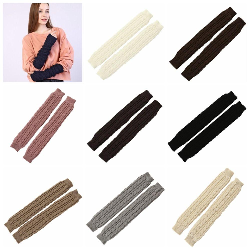 Solid Color Arm Wrist Sleeve Long Hand Warmer Gothic Over Elbow Gloves Winter