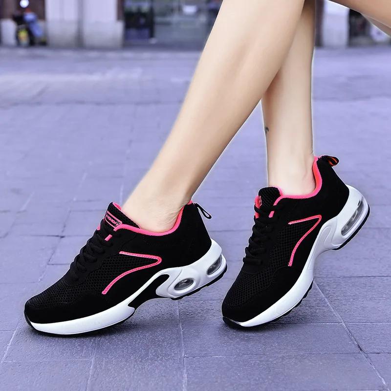 Black Sports Shoes for Women Outdoor Breathable Women Running Shoes Anti-slip Casual Shoe Platform Women Sneakers Tenis De Mujer