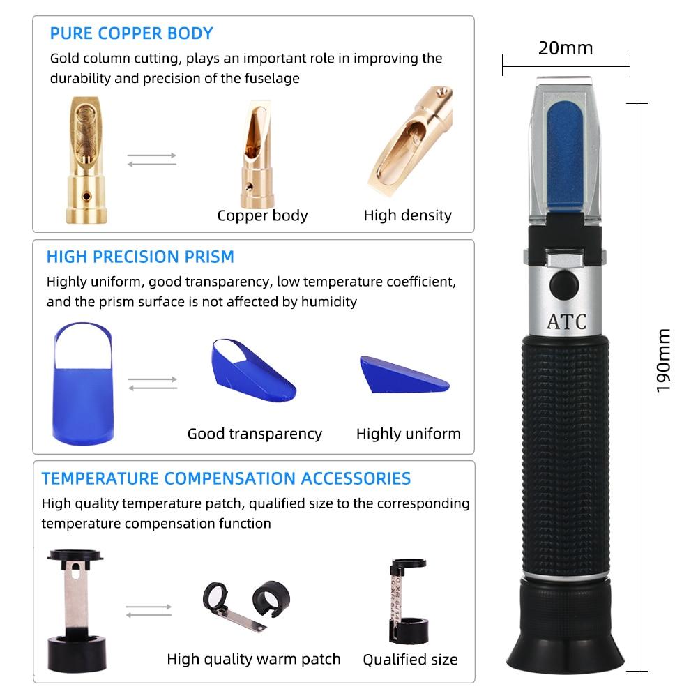 0-80 Alcohol Refractometer Concentration Detector of Liquor Alcohol 0-80% V/v