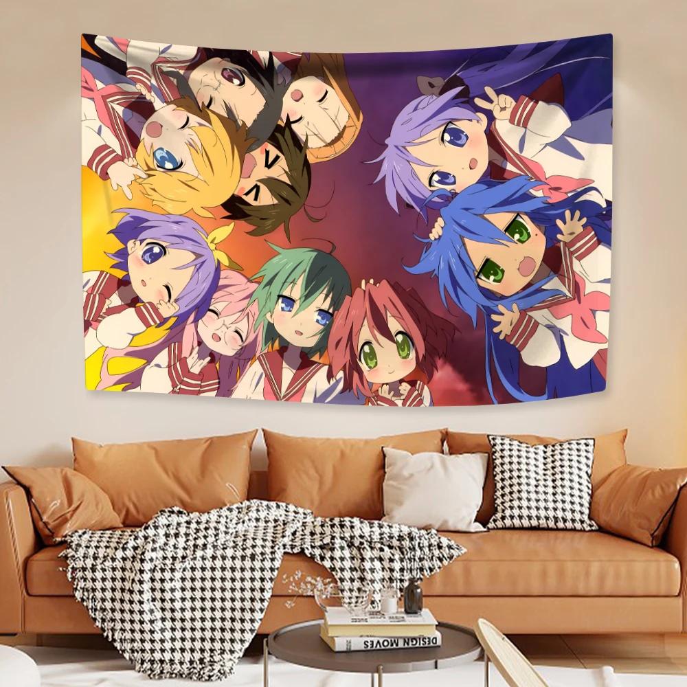 Kawaii Anime Tapestry Lucky Star Izumi Konata Japanese Home Decor Bedroom Wall Hanging Gift for Friends