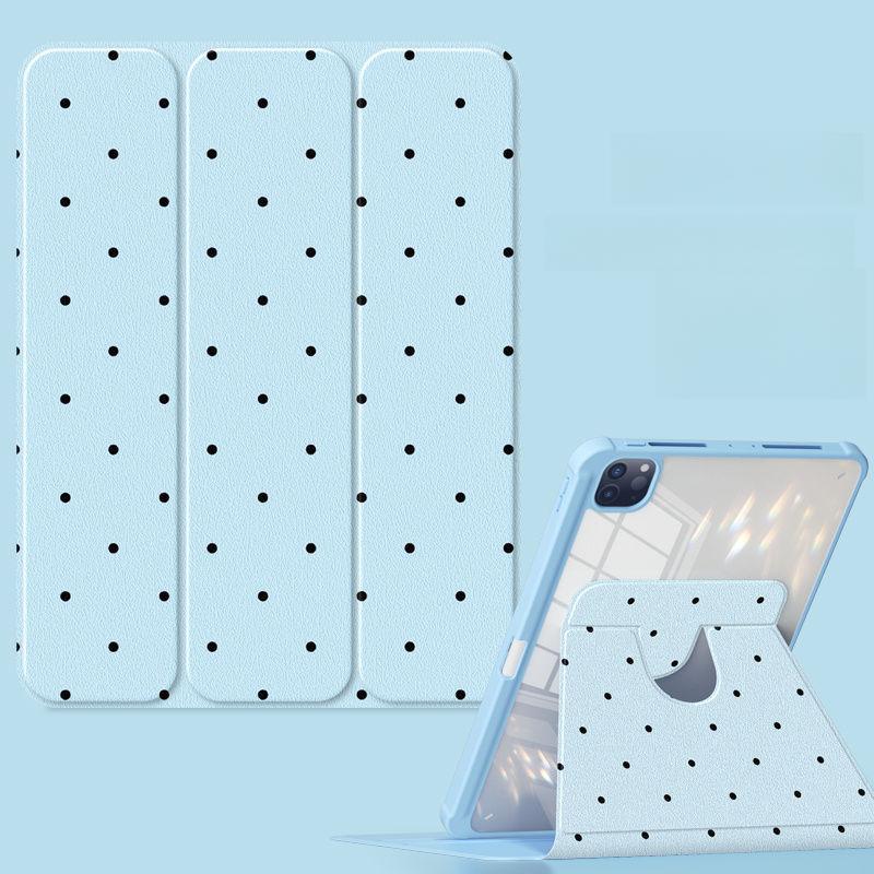 Розовый горошек Поворотная подставка Чехол для планшета для 2024 iPad Pro 13 11 дюймов M4 Air 11-дюймовый 13-дюймовый M2 iPad 10-го поколения 10.9 Air 4/5