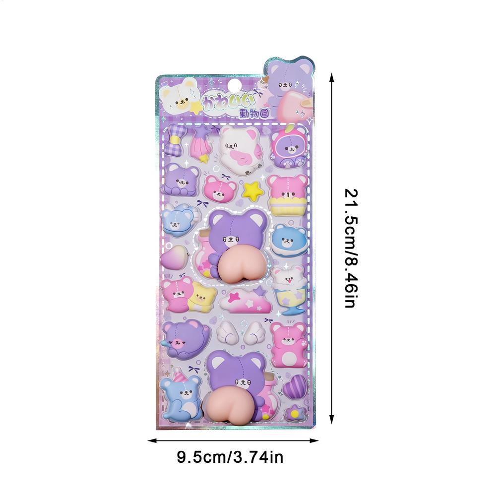 3D Cute Animal Butt Stickers 3D Pinching Relaxing Butt Stickers Cute DIY Mobile Book Decoration Stickers Festival Decoration Gif