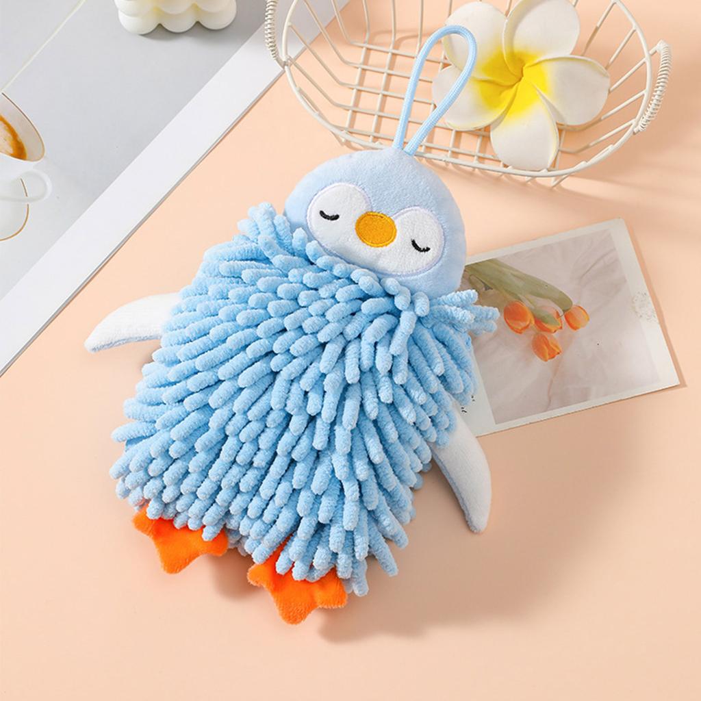 Lovely Penguin Chenille Hand Towel Quick Drying And Easy To Hang For Home Decoration Hand Towels 1PC