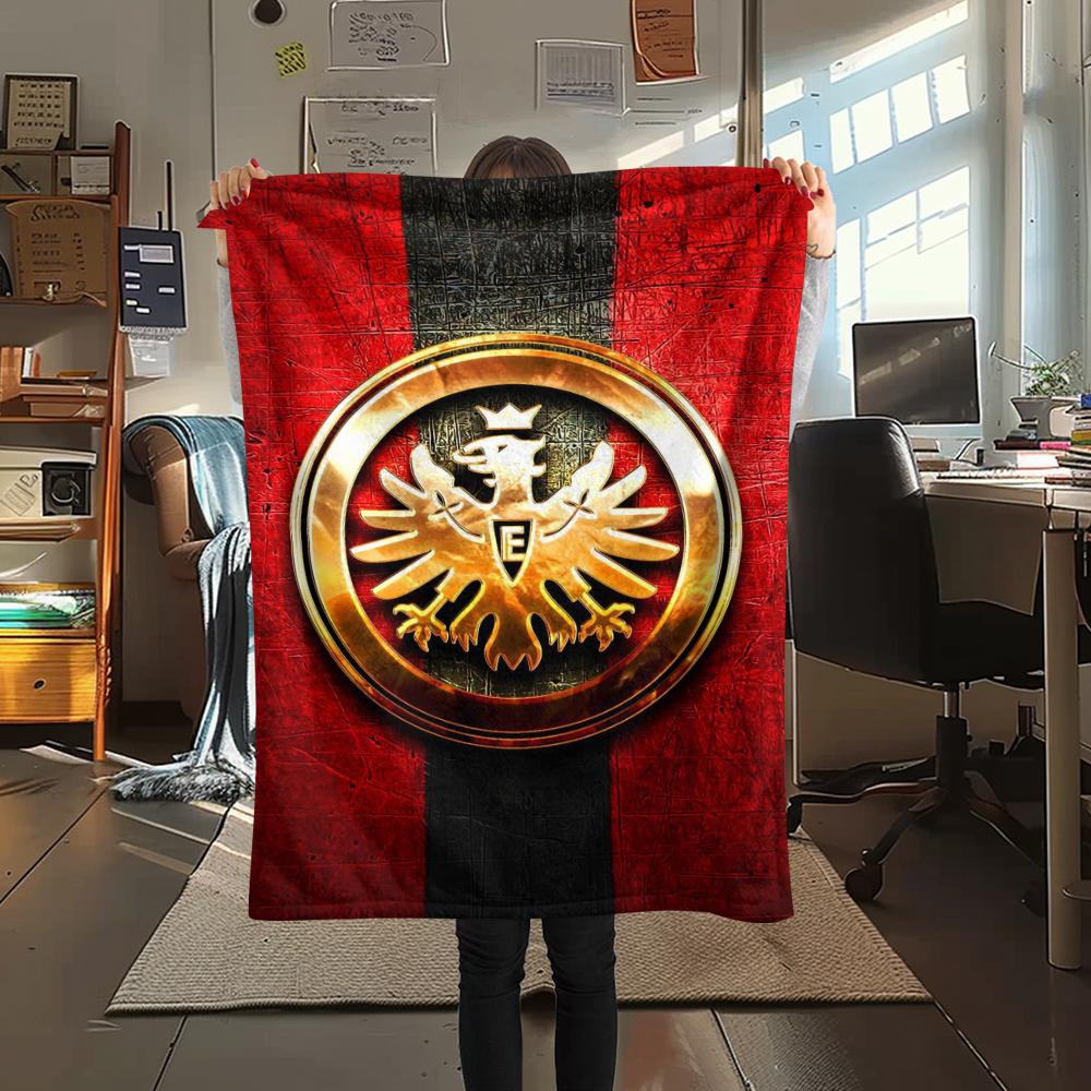 1pc Eintracht Frankfurt Print Flannel Blanket, High quality Comfortable for All Seasons, Home Decor, Warmth and Comfort, Perfect for Christmas Gifts36