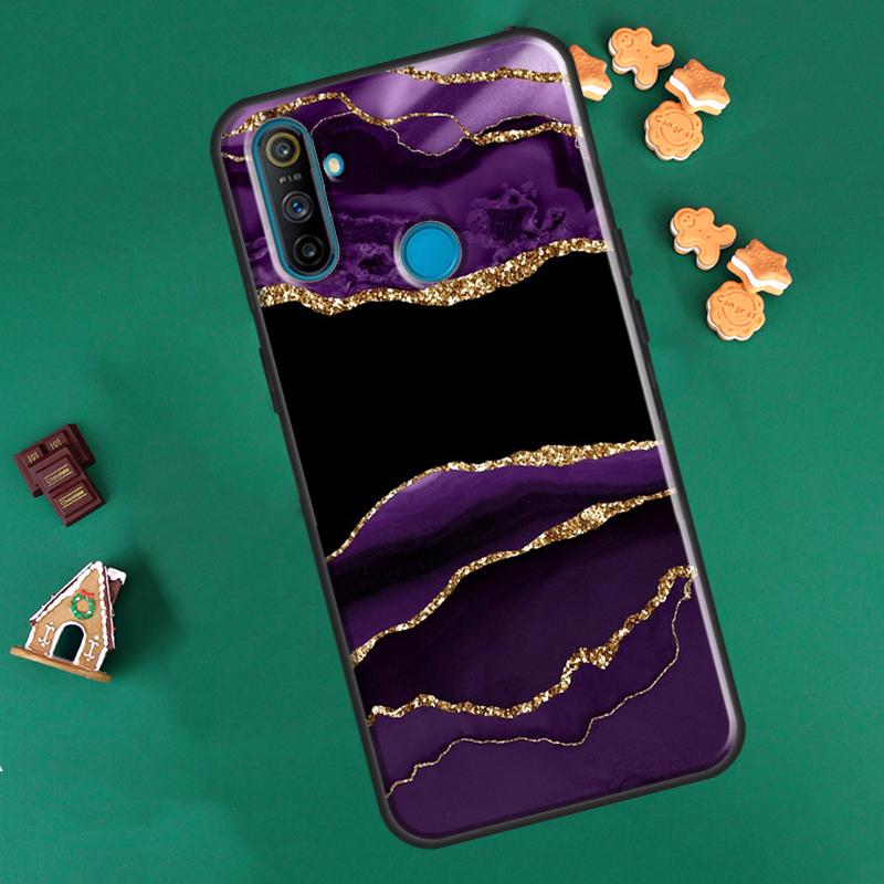 Чехол Teal Blue Gold Agate Marble для Realme GT Neo 2 7 8 Pro 8i 9i C3 C21 для OnePlus 10 Pro 9 Pro Nord2 8T 9R