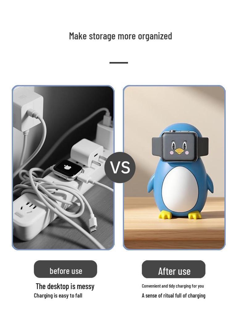 Penguin Silicone Apple Watch Wireless Charging Stand
