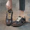 The First Layer of Cowhide German Training Shoes for Women's Spring 2025 New Leather Retro Flat-bottomed Casual Beef Tendon Soles Single Shoes for Wom
