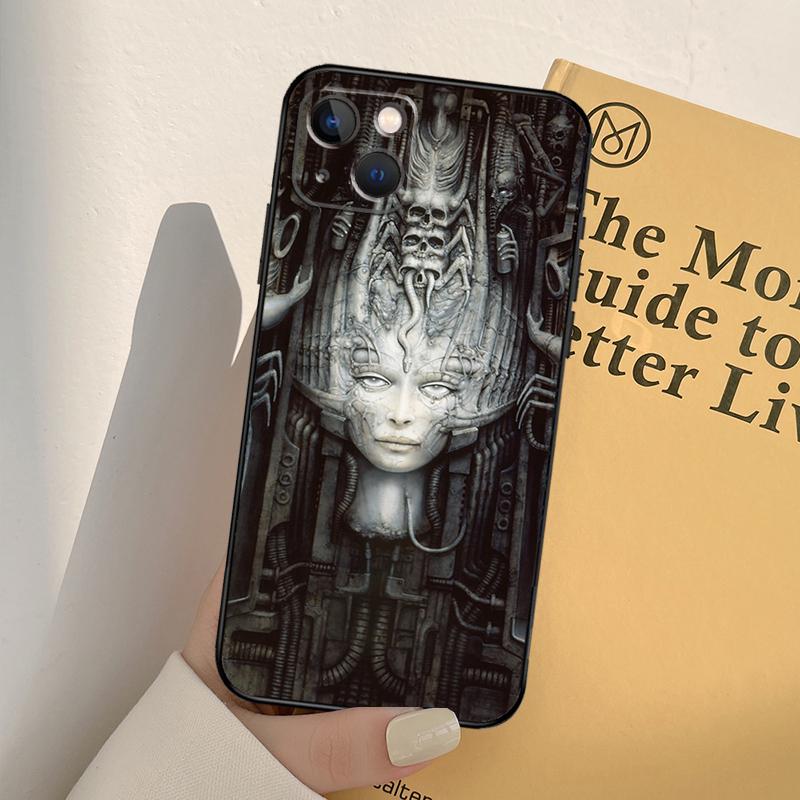 Чехол для телефона Hr Giger Li II для iPhone 16 15 13 11 12 14 Pro Max 13 12 mini XR 16e 15 16 Plus Полное покрытие