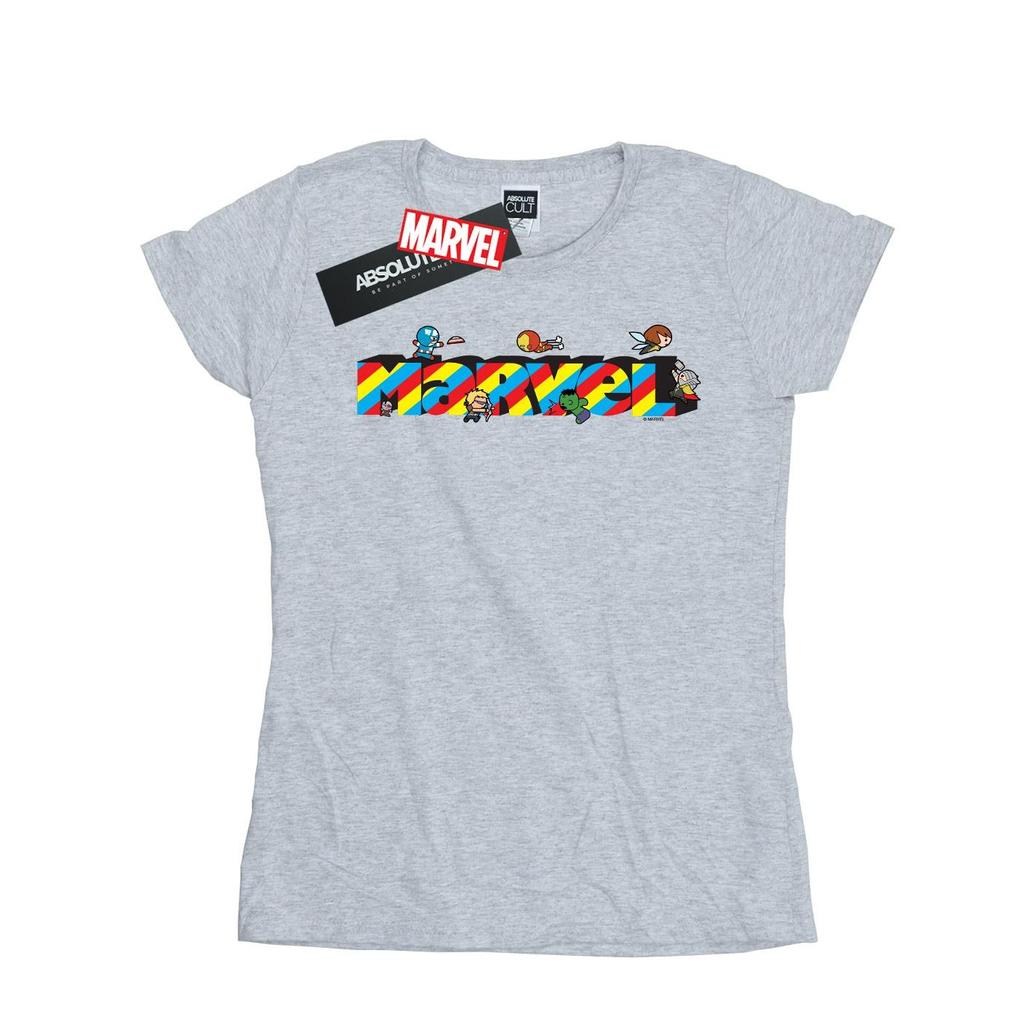 Marvel Womens/Ladies Kawaii Marvel Stripes Cotton T-Shirt
