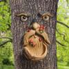 Лицо Дерева Подвесная Кормушка для Птиц Скульптура Резиновая Поделка Украшение Садовые и Ландшафтные Декоративные Предметы, Садовые Украшения