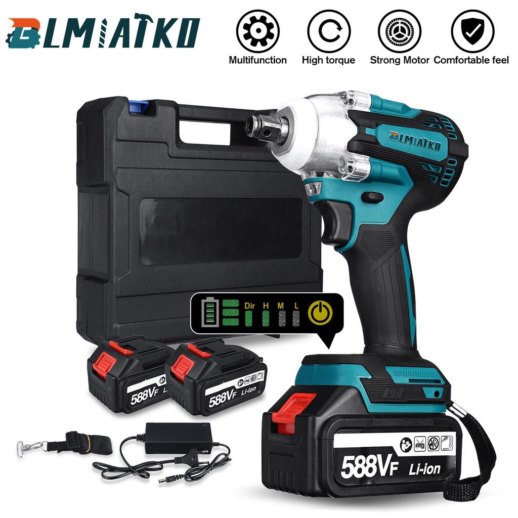 588VF 600NM Бесщеточный аккумуляторный электрический ударный гайковерт Перезаряжаемый гаечный ключ 1/2 дюйма Электроинструменты с батареей 1/2