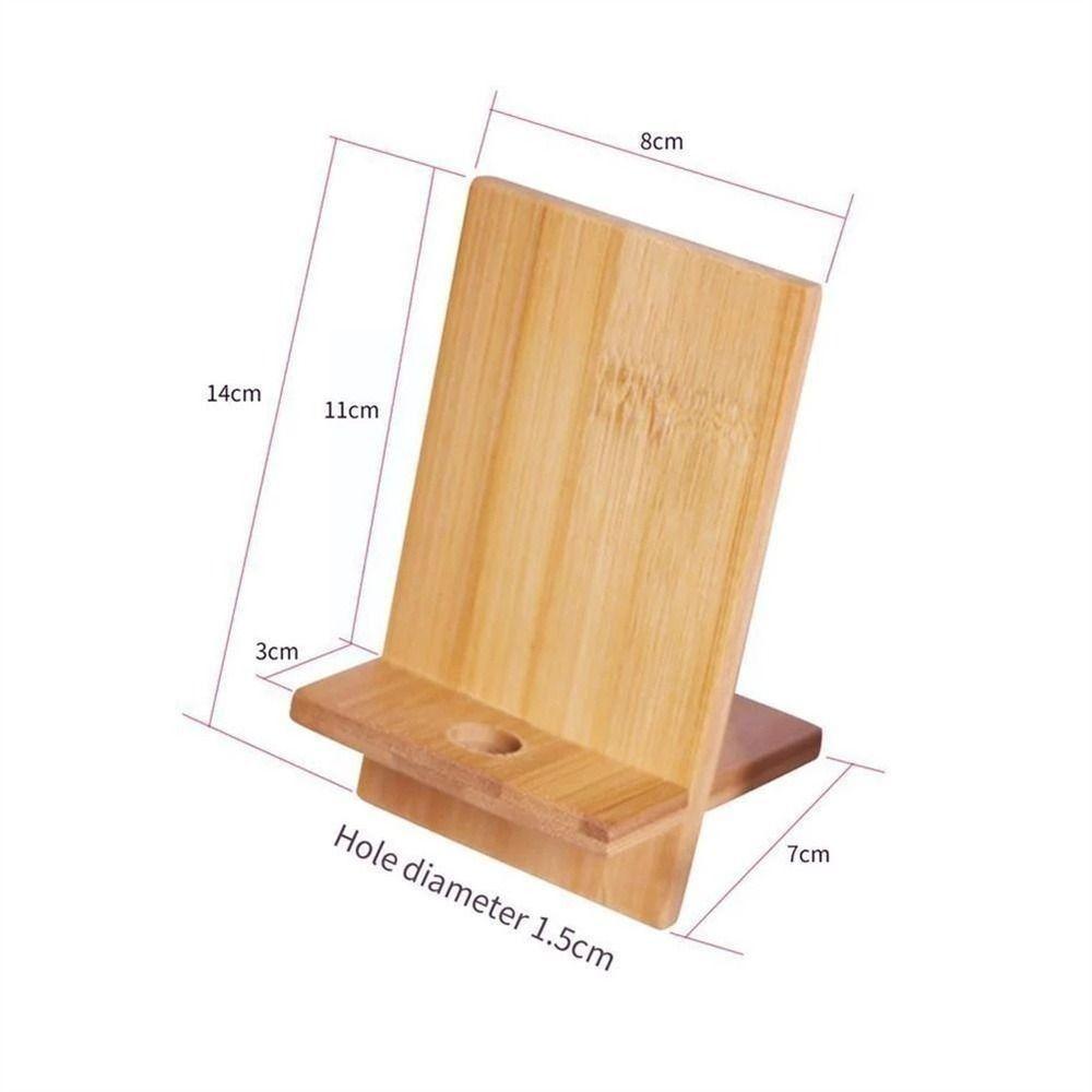 With Charging Hole Bamboo Wood Stand Holder Mobile Phone Support Stand Bamboo Wood Stand Holder