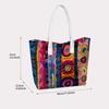 Bohemian Embroidered Tote Bag Colorful Ethnic Style Large Capacity Shoulder Bag for Daily Outdoor Use