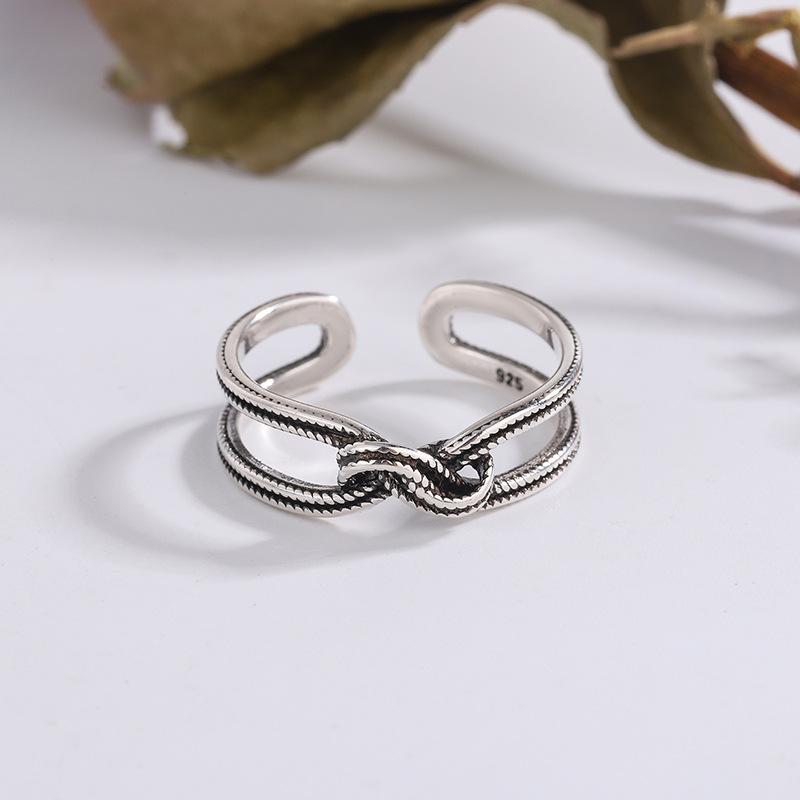 925 Sterling Silver Knot Rings for Women Couple Engagement Luxury Jewelry Wholesale and Jewellery