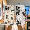 Graffiti Cartoon Dog Cat Pattern Phone Case For Samsung Galaxy S26 S25 Ultra S24 S23 FE S22 S21 Plus S20 A73 Clear Bumper Cover