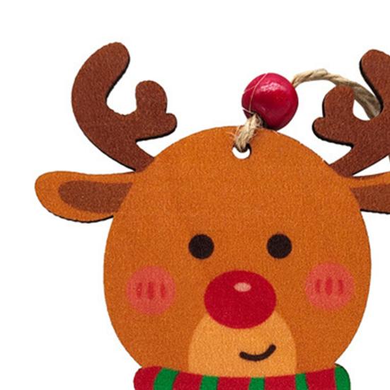 Christmas Wooden Ornaments Vintage Snowman Reindeer Santa Gingerbread Man Christmas Tree Hanging Decoration for Winter Home Decor