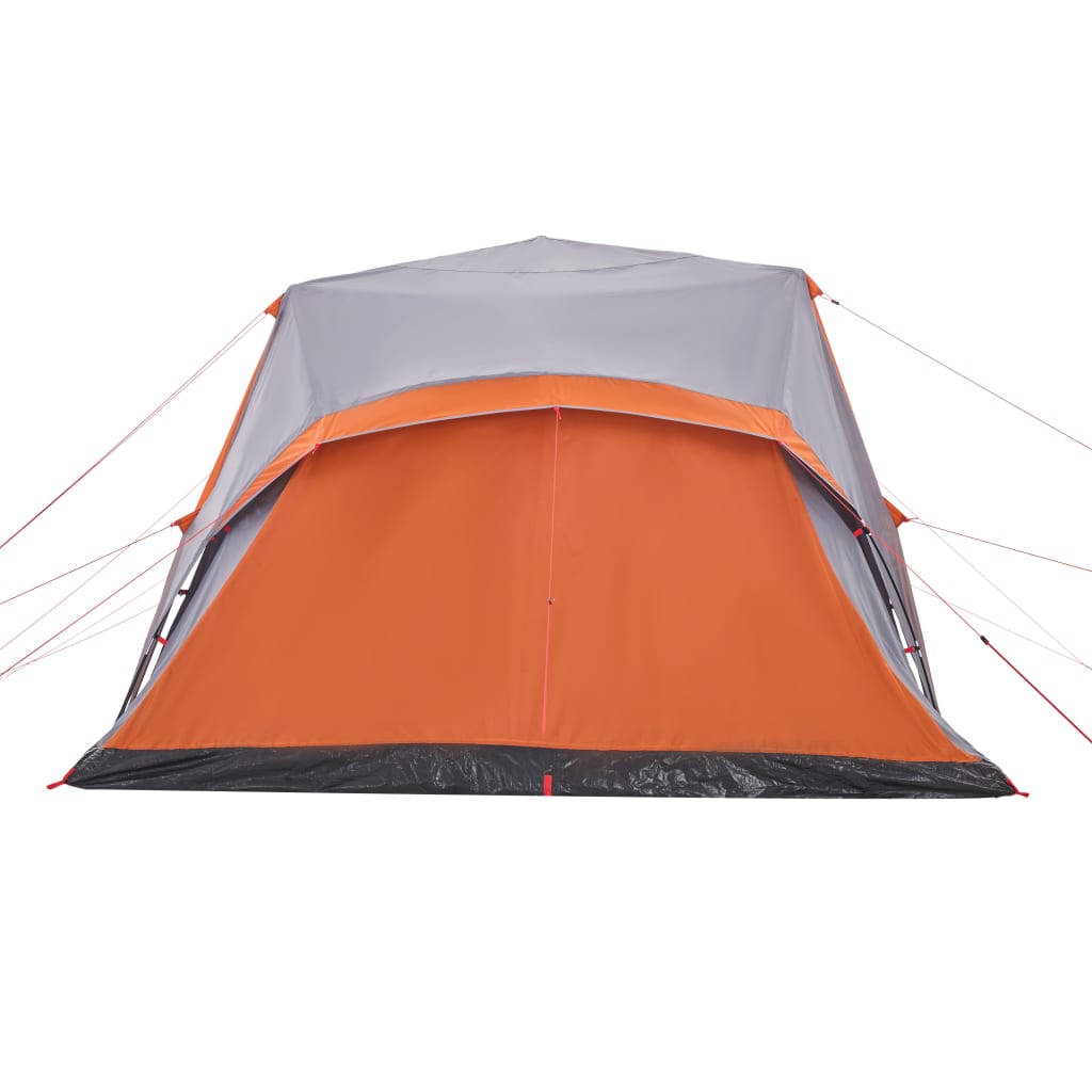 Family Tent with Porch 9 Person Capacity Gray and Orange Quick Release System