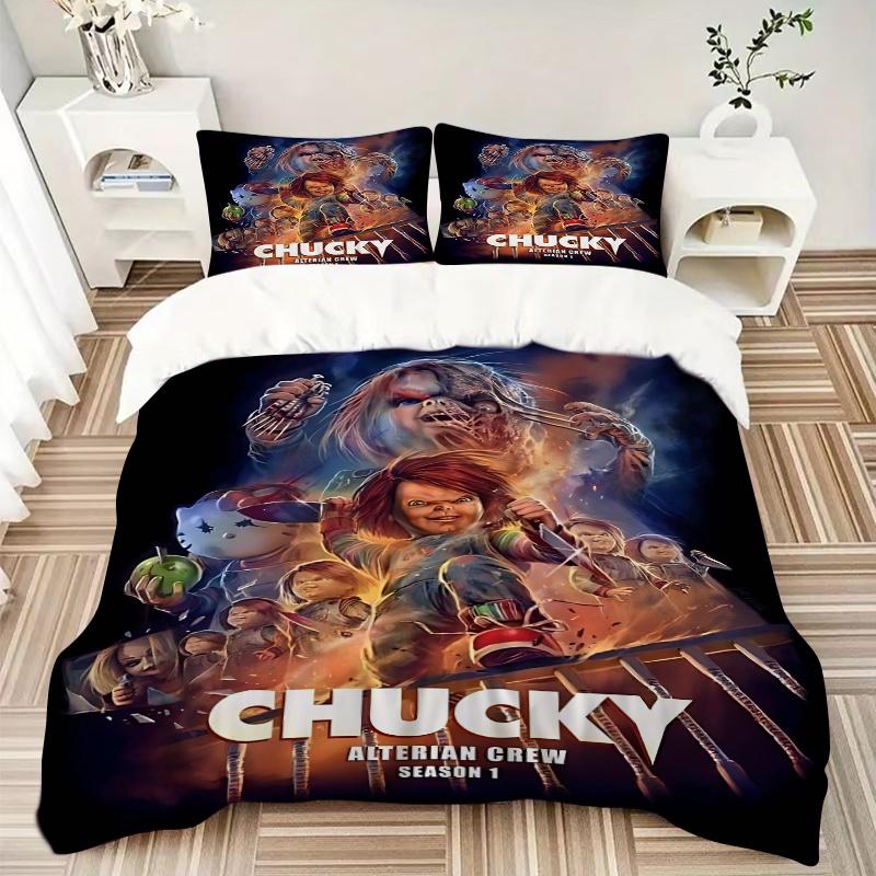 3pcs Chucky Alterian Crew Season 1 Design Printed Quilt Set Soft and Comfortable Quilt Cover for Bedroom Set .H014