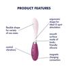 Satisfyer Flex 3 Berry Flexible Vibrator Bendable Slim G Spot Clitoris Simultaneous Stimulation Flexible Flexible Clitoral Orgasm Medium Orgasm Two
