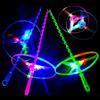 Светодиодные светящиеся бамбуковые стрекозы летающие тарелки с подсветкой для ночной съемки на открытом воздухе вертолеты летающие игрушки детский реквизит для дня рождения