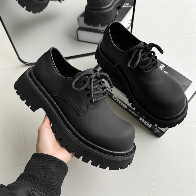 Туфли дерби 2024 новые туфли с большой головой Микки, деловые повседневные туфли на платформе с круглым носком из кожи 5740-J