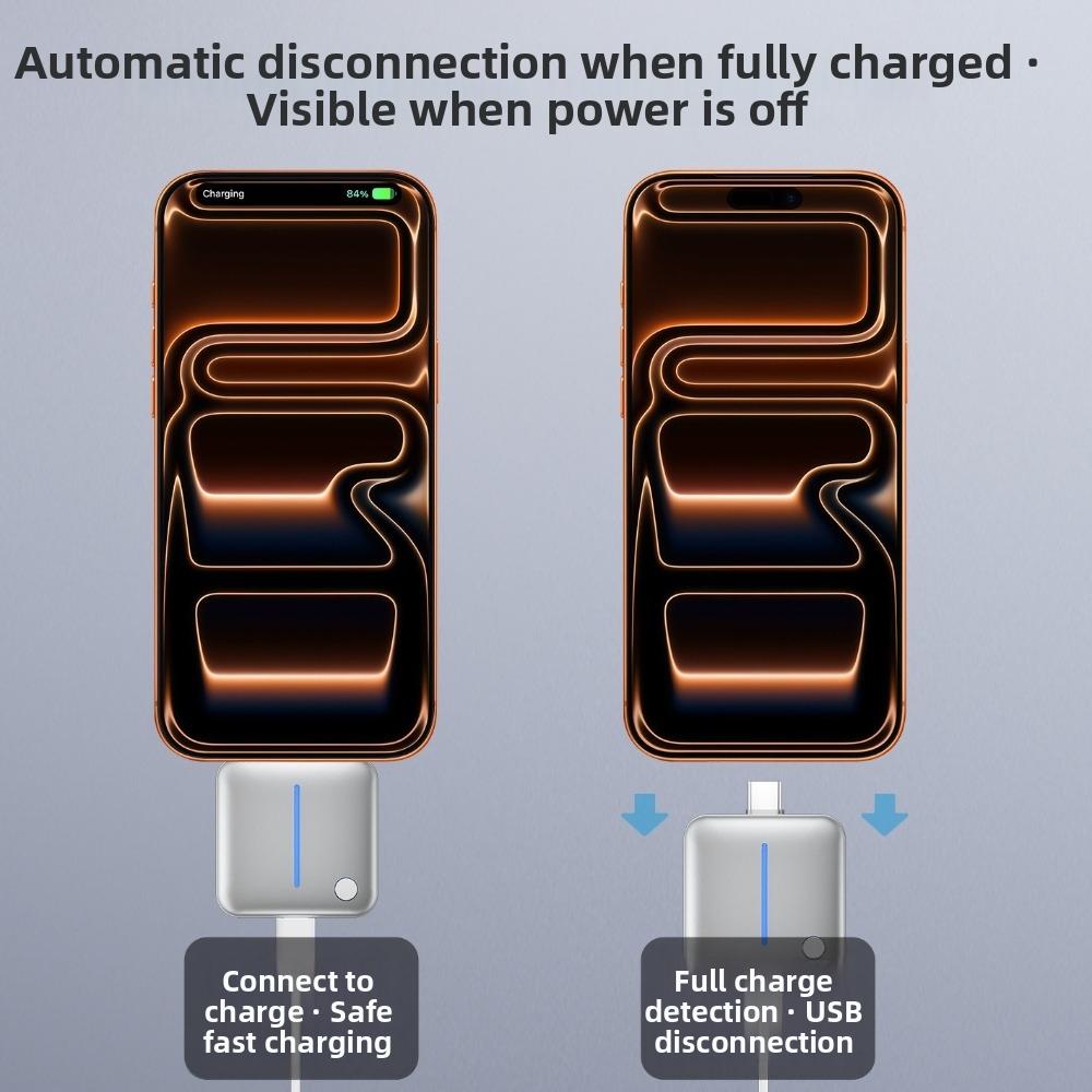 Type-C Auto Cut Off Charging Adapter Color Indicator Light Auto-Eject Charging Adapter Office Use
