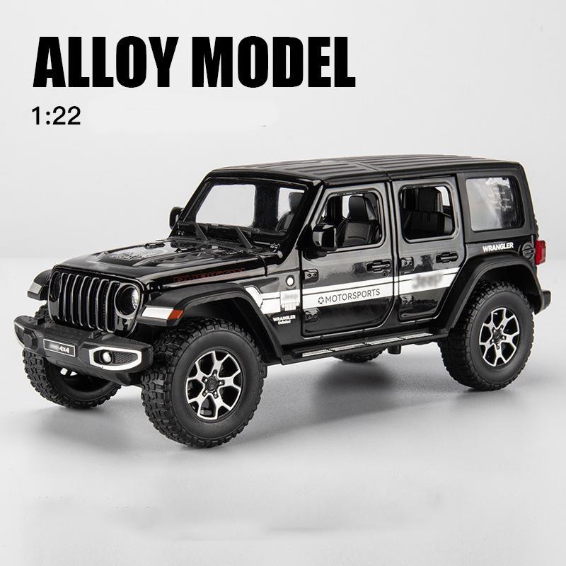 1/22 Масштаб Wrangler, литая под давлением внедорожная модель автомобиля, игрушечная модель автомобиля, 7 открытых дверей, выдвижной игрушечный автомобиль со звуком и светом для детей, коллекция подарков для мальчиков и девочек