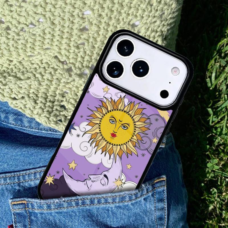 Funny Sun Moon phone case cover Compatible with for IPhone 17air 16e 15 14 13 12 11Pro Max 17 Air