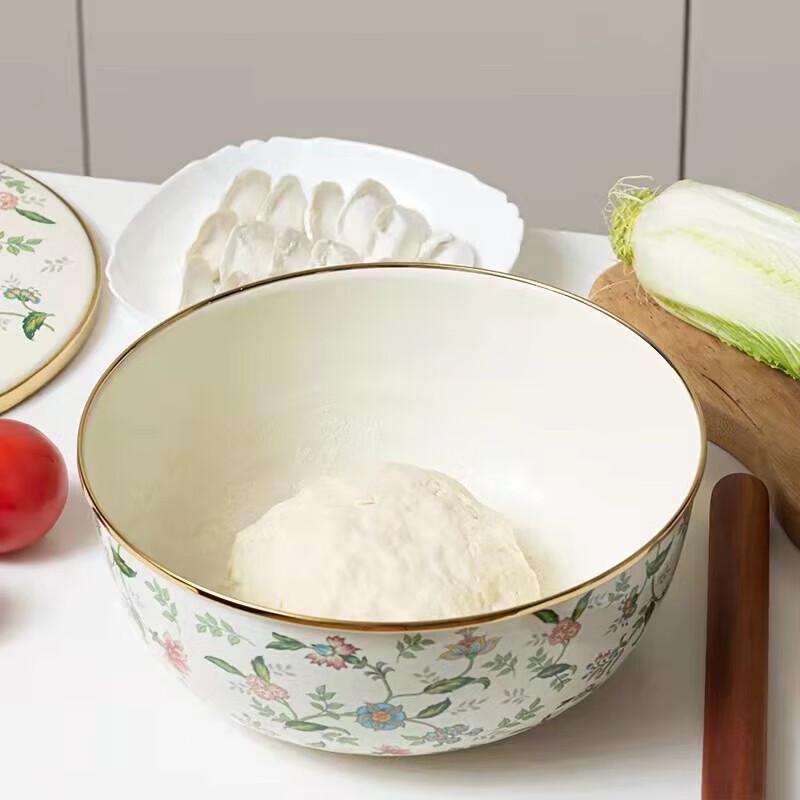 Эмалированная миска для смешивания и расстойки Ningzhao с крышкой