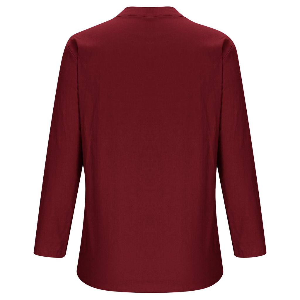 Летняя однотонная рубашка больших размеров, повседневная хлопково-льняная блузка, винтажный топ с карманами, женская одежда