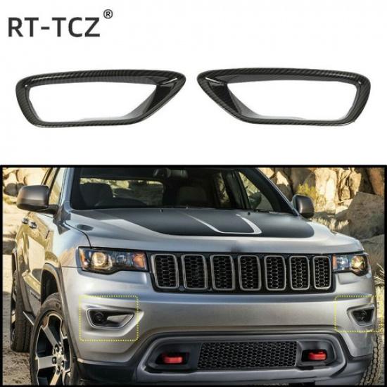 Передняя противотуманная фара Крышка Рамка отделки лампы Для Jeep Grand Cherokee 2018+ Углеродное волокно