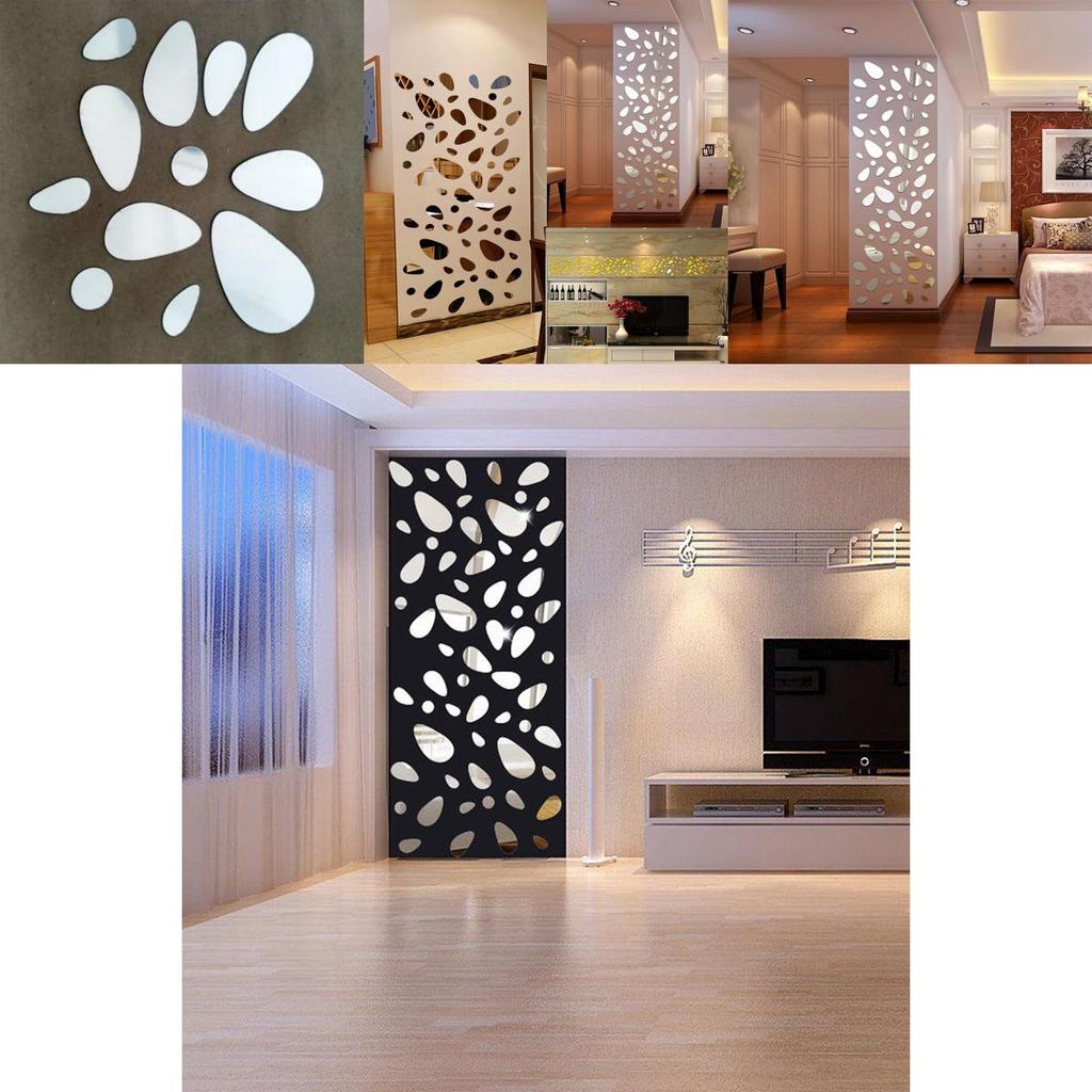 Превосходные 12 шт. 3D зеркальные виниловые наклейки на стену для легкого украшения дома