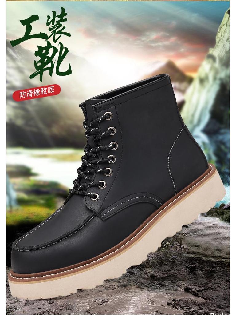 Мужские высокие ботинки Martin из натуральной кожи 2024 года — зимние ретро-мотоциклетные и рабочие ботинки