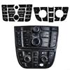 PVC Black Car Dashboard CD Radio Audio Button Sticker Set For OPEL ASTRA J