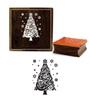Printtoo Crafting Damask Christmas Tree Design Square Wooden Rubber Stamp Block-5 x 5