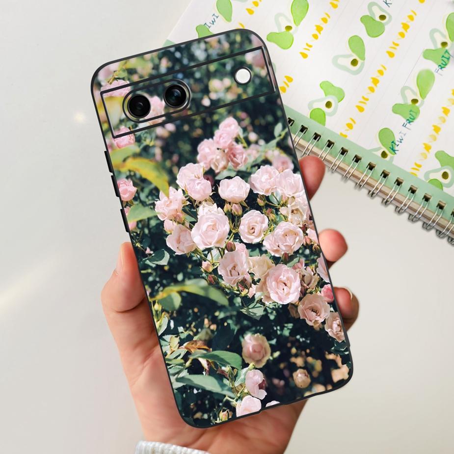 Чехол для Google Pixel 8A Чехол Pixel8 Pro Милый Кот Цветок Расписной Силиконовый Чехол для Телефона Для Google Pixel 8 Pro Pixel8A Мягкие Fundas