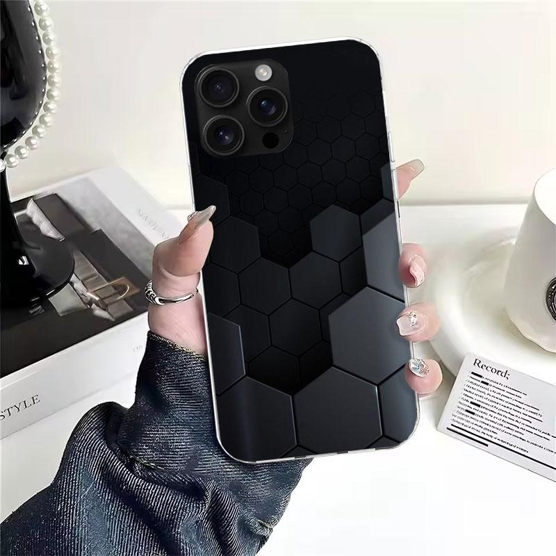 Мягкий чехол для телефона с узором из кованого карбона для IPhone 11 17 Air 16E 16 Pro Max 15 + 14 Plus 13 Mini 12 Apple 7 SE 8 Fundas Coque 11 1