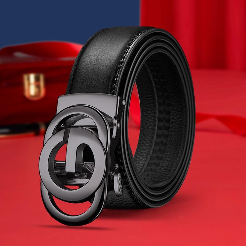 Fashion Business Men's Belt Genuine Luxury Brand Metal Buckle Belt High-Quality PU Leather Soft Belt With Cargo Pants Jeans