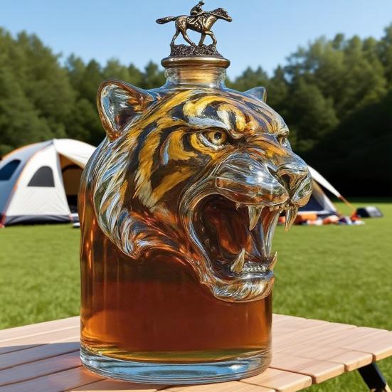 Бутылка для виски в форме тигра 3D животный графин 300 мл Уникальная стеклянная бутылка для виски Подарок для любителей виски и энтузиастов домашних животных