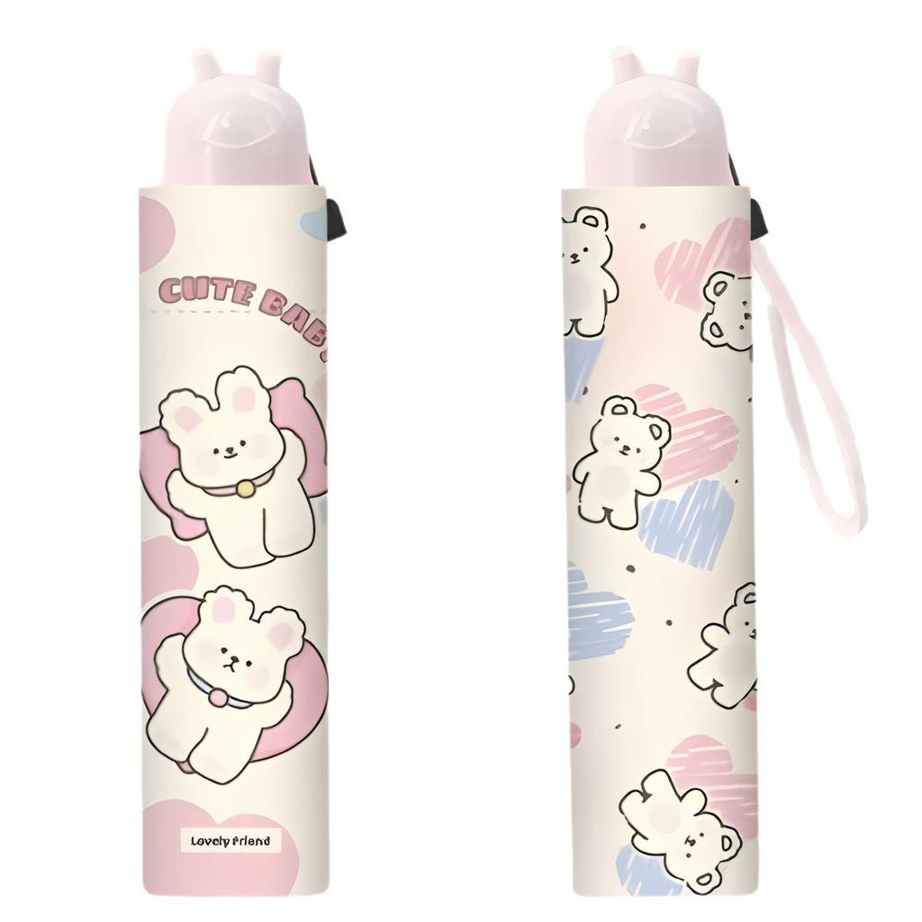 Creative Cartoon Cute Three-fold Eversion Umbrella Dual-purpose Sunscreen Umbrella Parasol Small Portable Women's Sun Umbrella