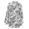 Womens 2-Piece Streetwear Set Long Sleeve Shirt Shorts Ink Print Casual Fashion